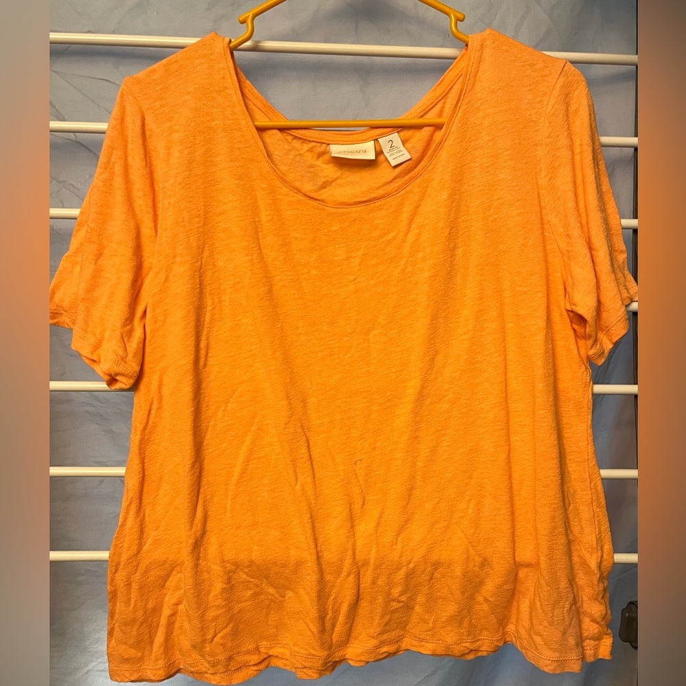 Chico's Vibrant Orange Short Sleeve Top